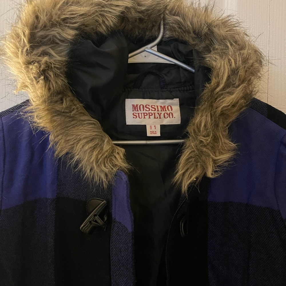 Mossimo Supply Co. Black Coat with Faux Fur Trim